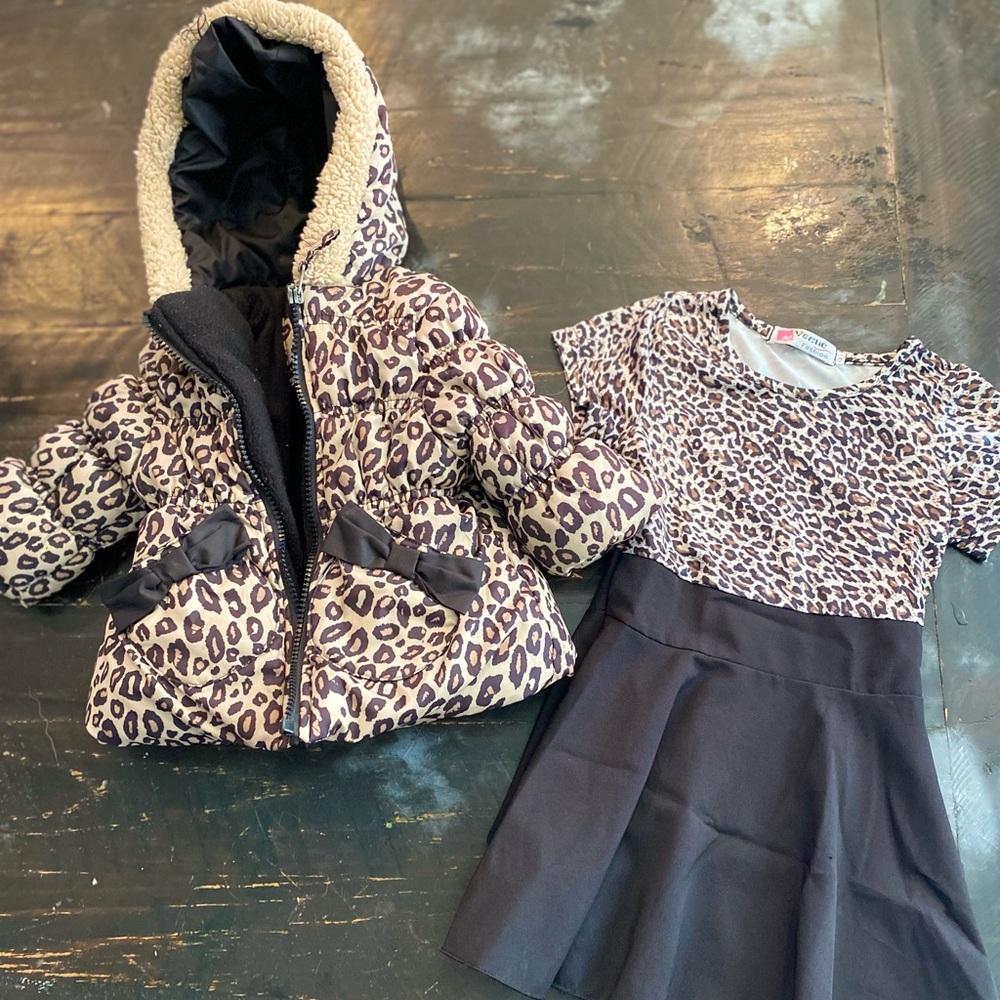 12m Girls Pink Platinum Puffer Jacket and Dress